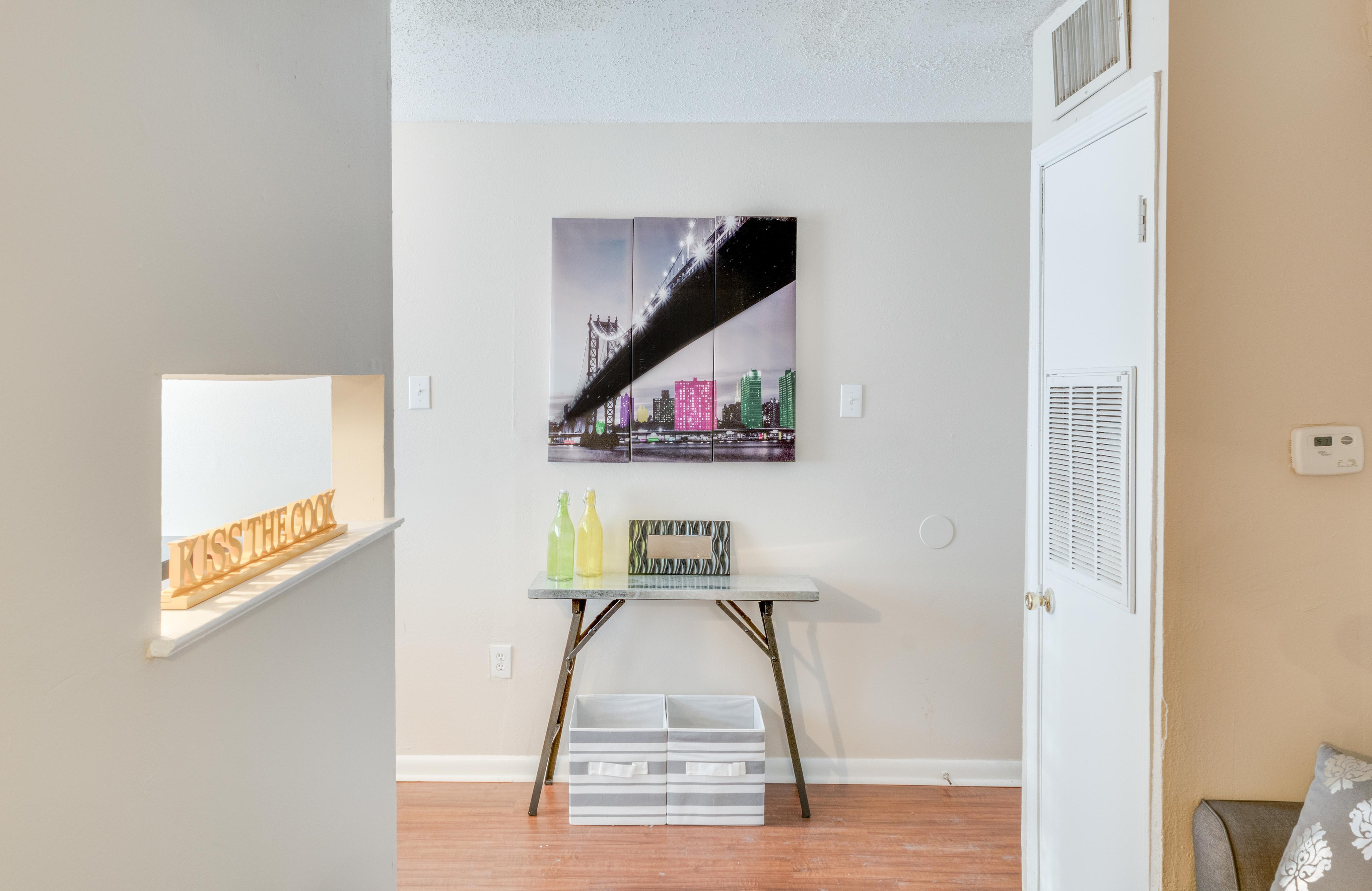 modern entrance from unit at Stadium Square Apartments